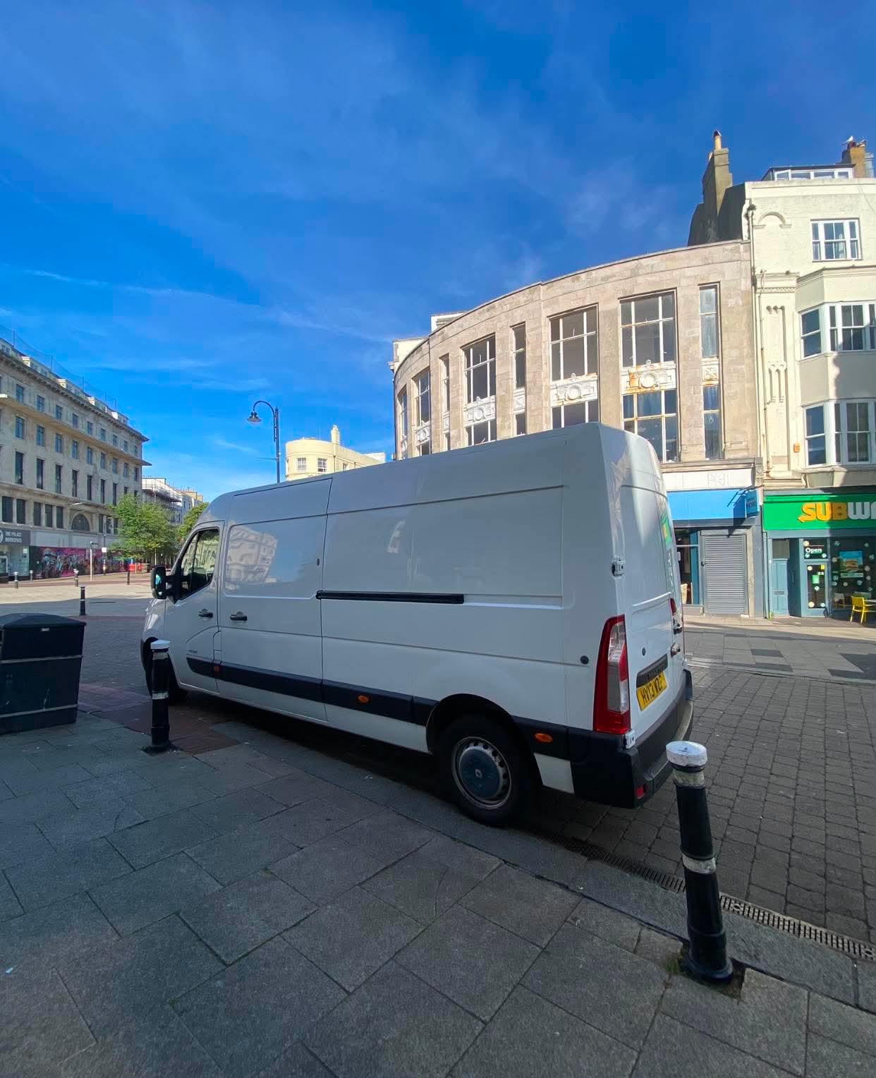 Bradley's Removals van outside a UK home in Hastings