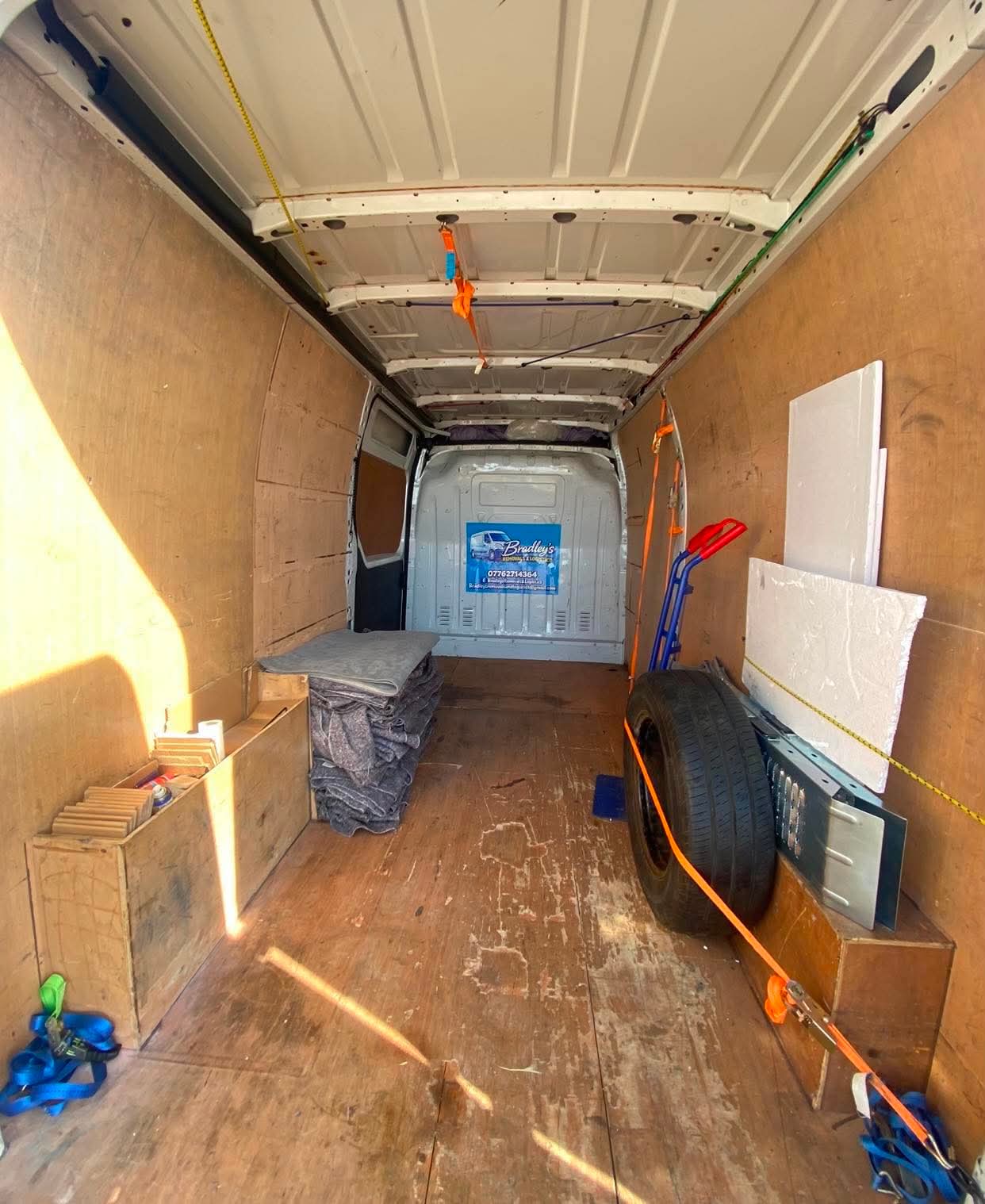 Interior of a Bradley's Removals van ready for the next East Sussex job